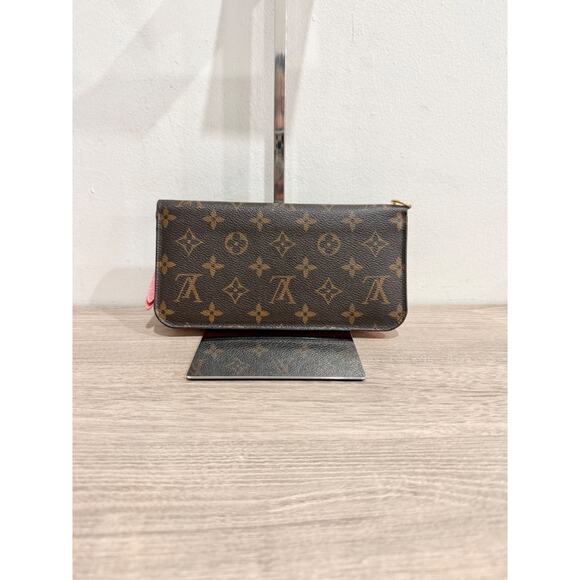 Louis Vuitton Monogram Logo Large Zip Up Flap Continental Wallet Brown/Pink - Picture 4 of 10